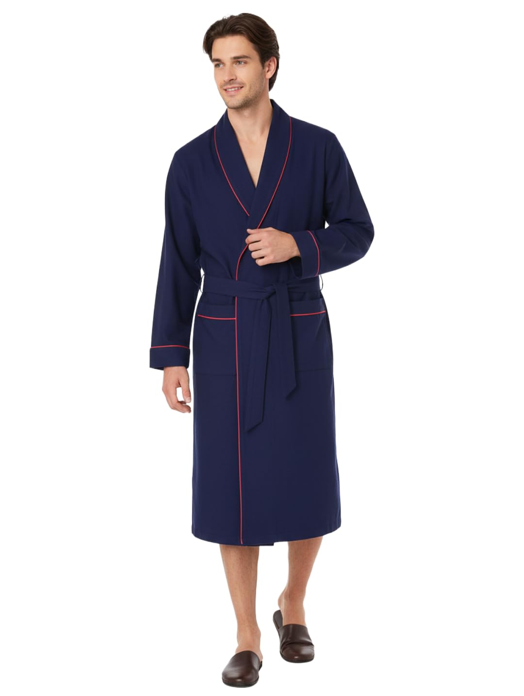 Flannel People Men's Flannel Robe - Navy
