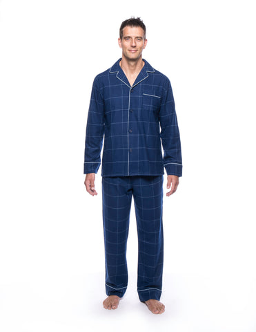 Mens Pajamas Set - 100% Cotton Flannel Pajamas for Men