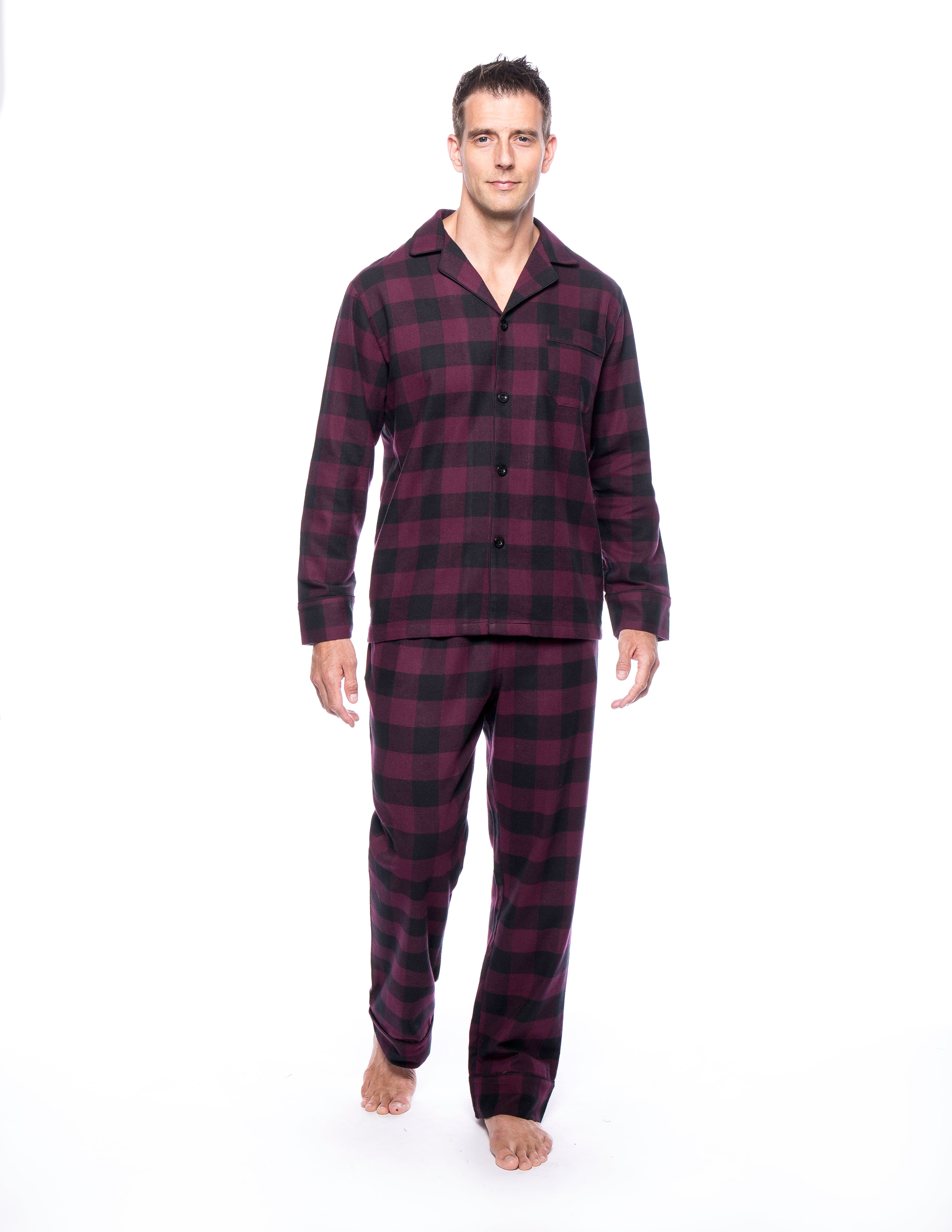 Mens Pajamas Set - 100% Cotton Flannel Pajamas for Men