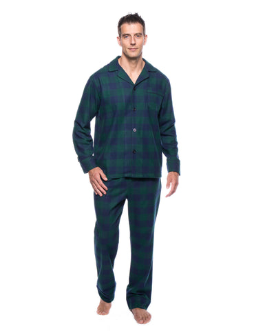 Mens Pajamas Set - 100% Cotton Flannel Pajamas for Men