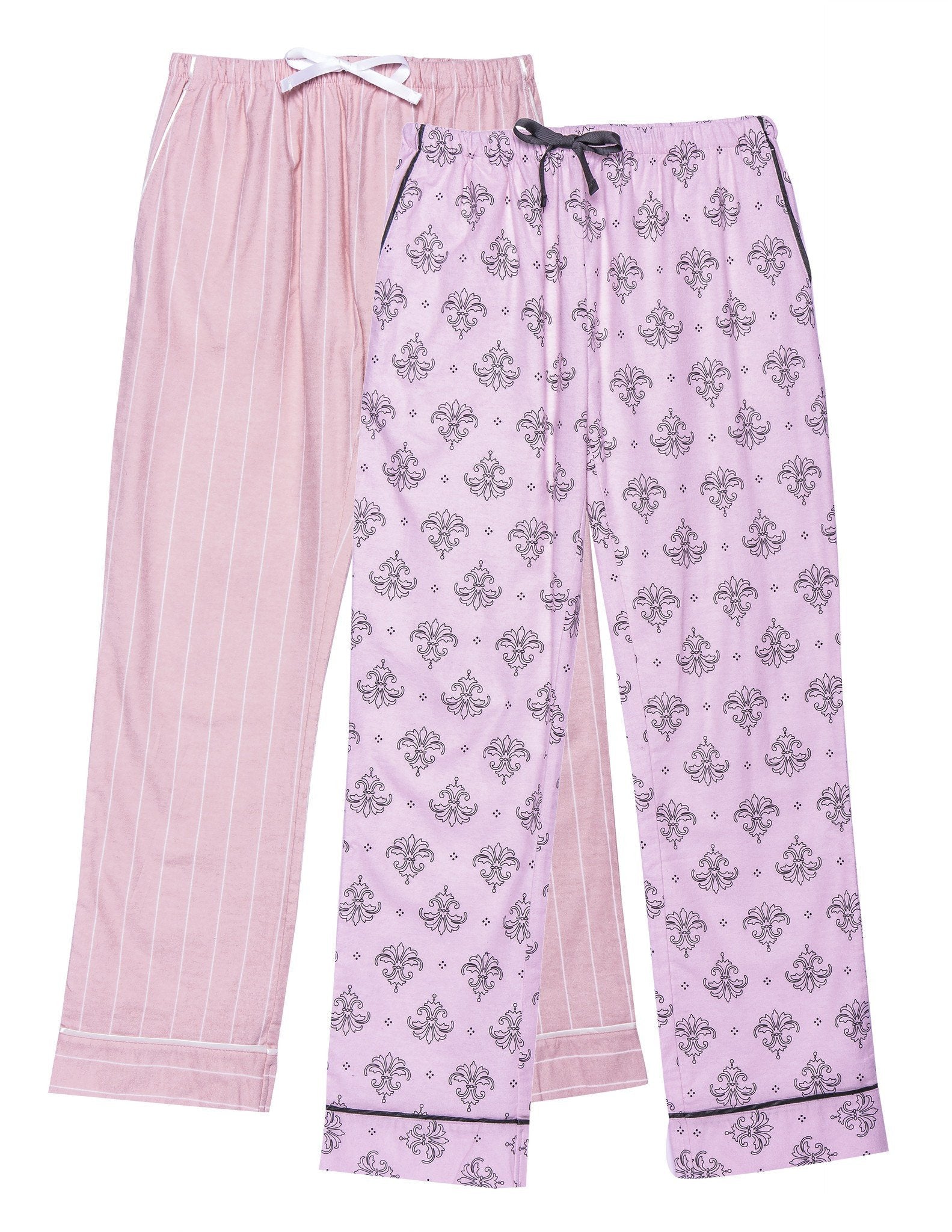 Women's 2 Pack Cotton Flannel Lounge Pants with Free Socks