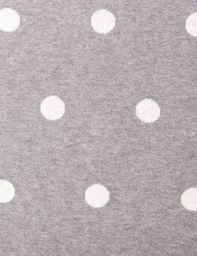 Women's 100% Cotton Reversible Double Knit Polka Dot Scarf - Heather Grey/Ivory