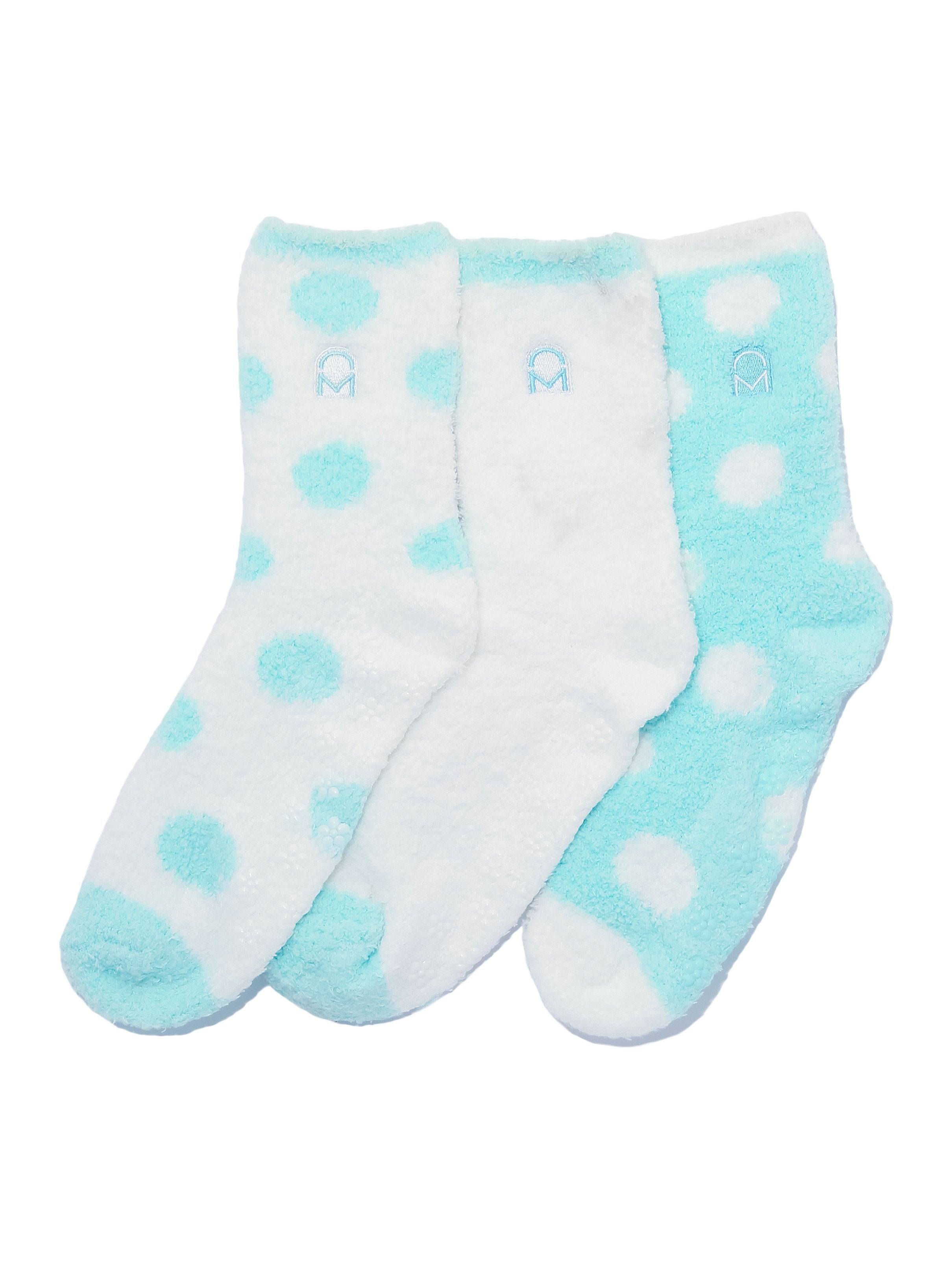 Women's (3 Pairs) Soft Anti-Skid Fuzzy Winter Crew Socks - Set D14