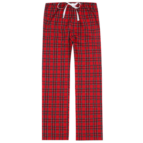 Womens 100% Cotton Lightweight Flannel Lounge Pants