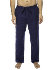 Men's 100% Cotton Flannel Lounge Pants - Herringbone Blue/Black