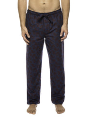 Men's 100% Cotton Flannel Lounge Pants - Paisley Navy/Brown