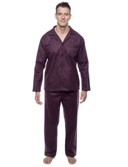 Men's 100% Cotton Flannel Pajama Set - Paisley Fig/Black