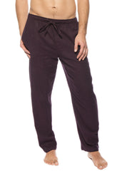 Men's 100% Cotton Flannel Lounge Pants - Herringbone Fig/Black