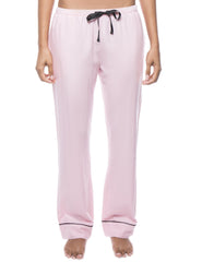 Womens 100% Cotton Flannel Lounge Pants - Herringbone Pink