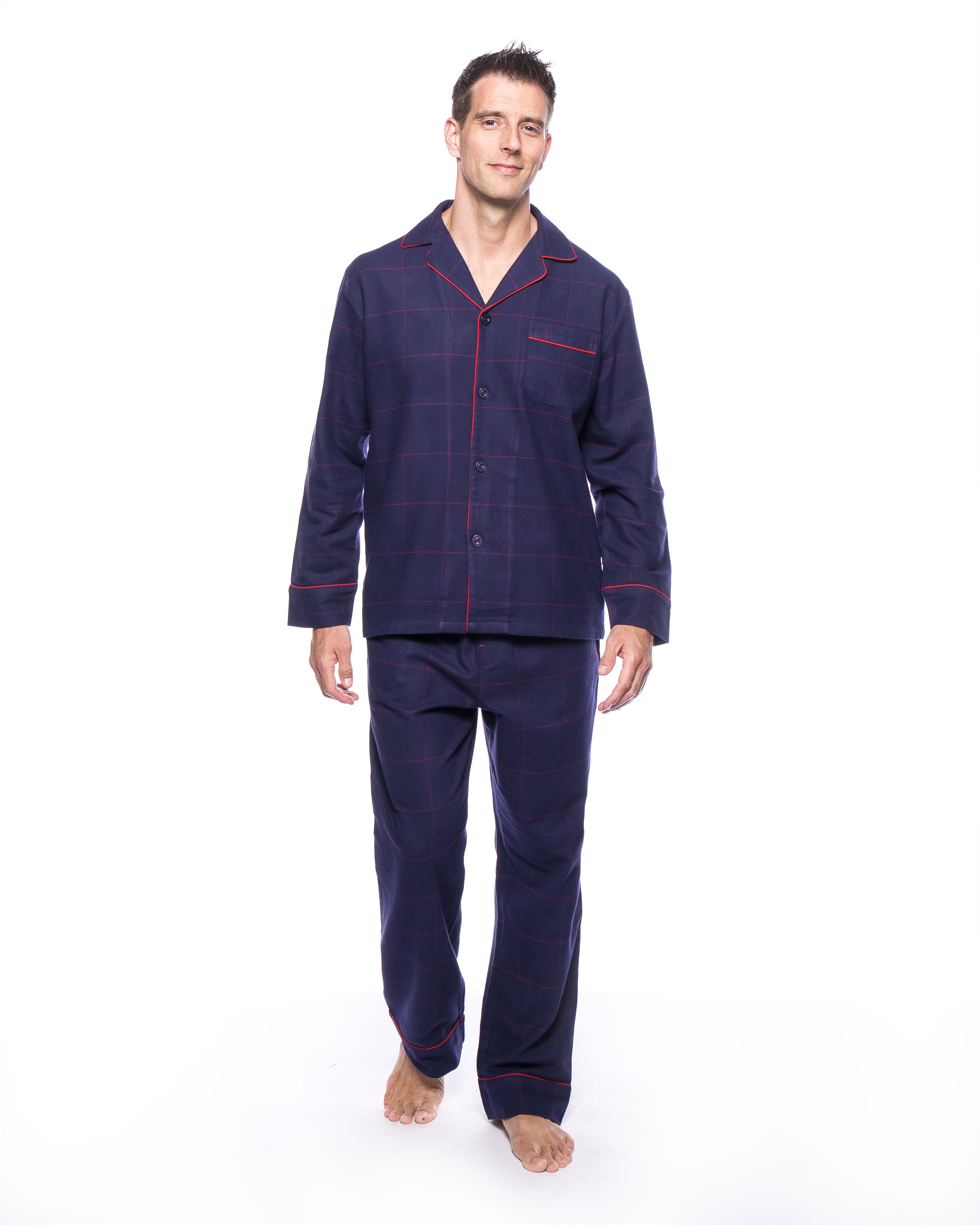 Mens Pajamas Set - 100% Cotton Flannel Pajamas for Men