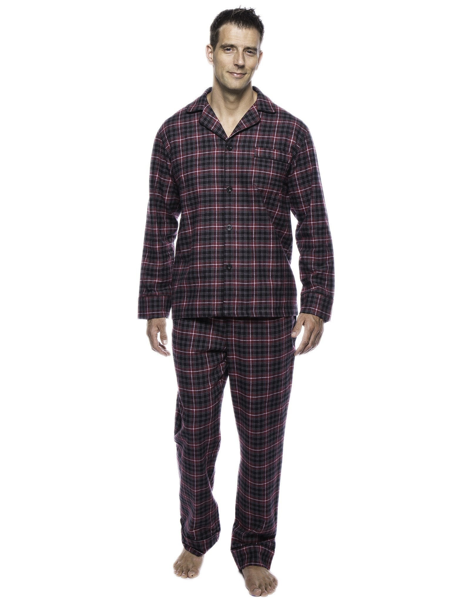 Men's Box Packaged Premium 100% Cotton Flannel Pajama Sleepwear Set