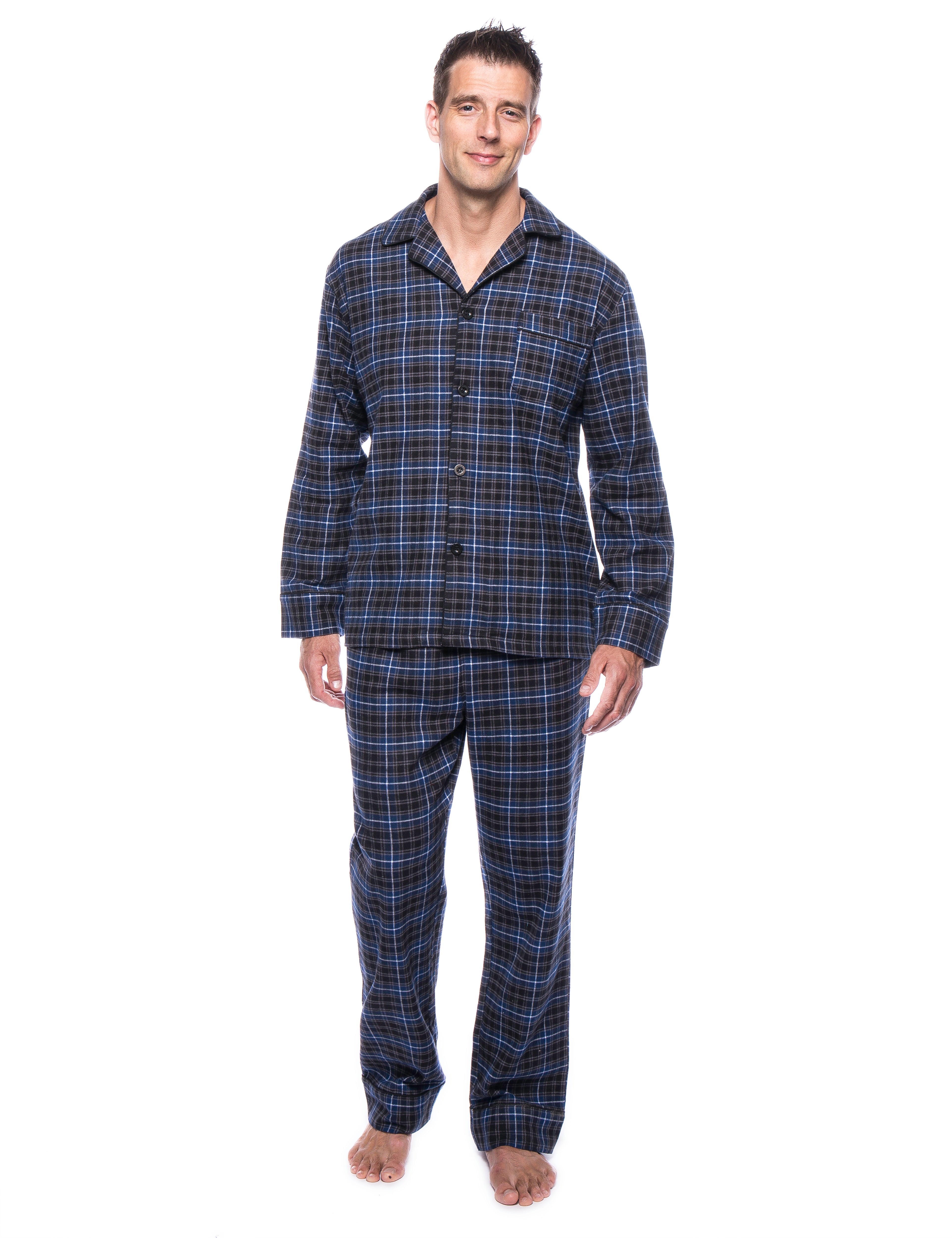 Mens Pajamas Set - 100% Cotton Flannel Pajamas for Men