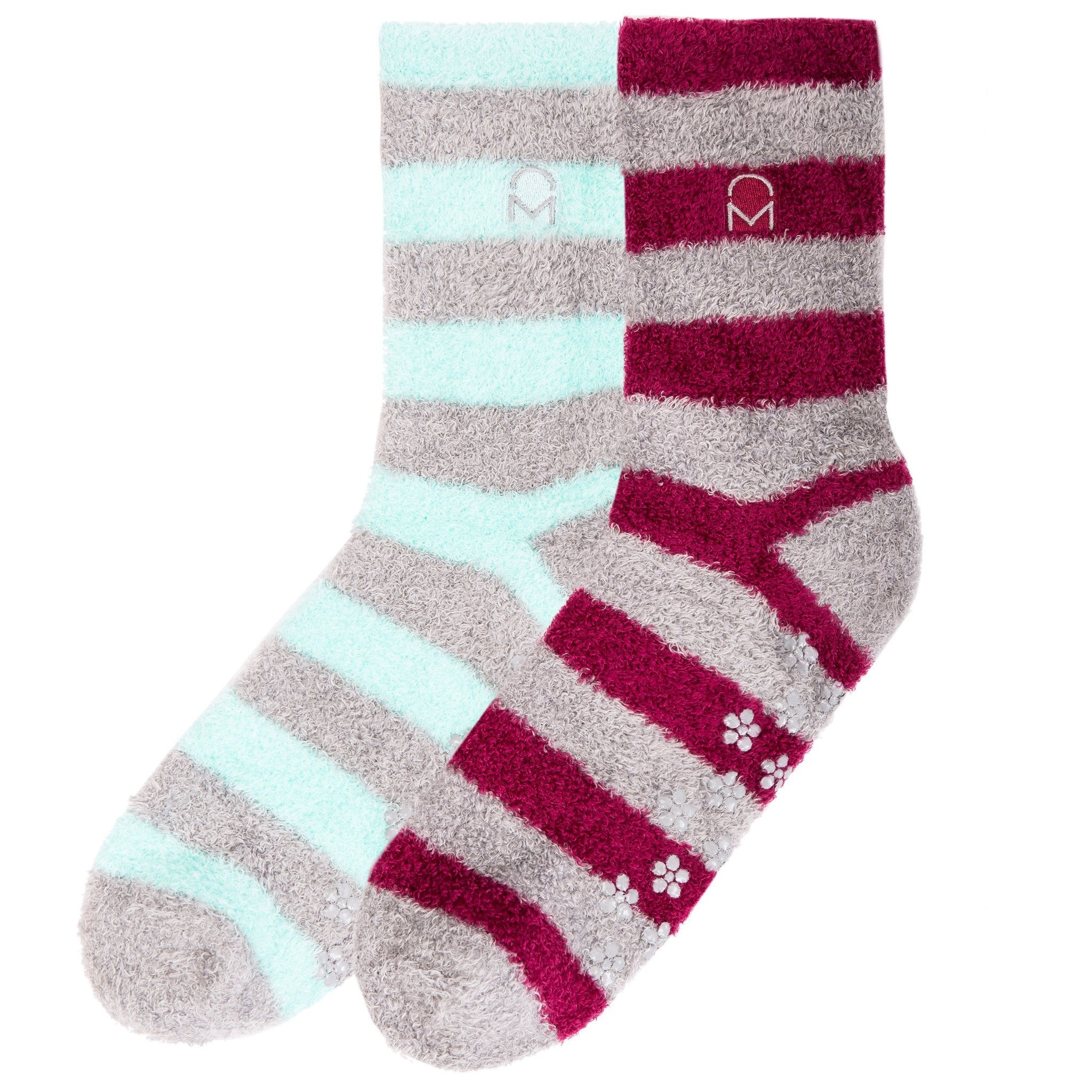 Box Packaged Women's Soft Anti-Skid Winter Feather Socks - 2-Pairs - Set C8