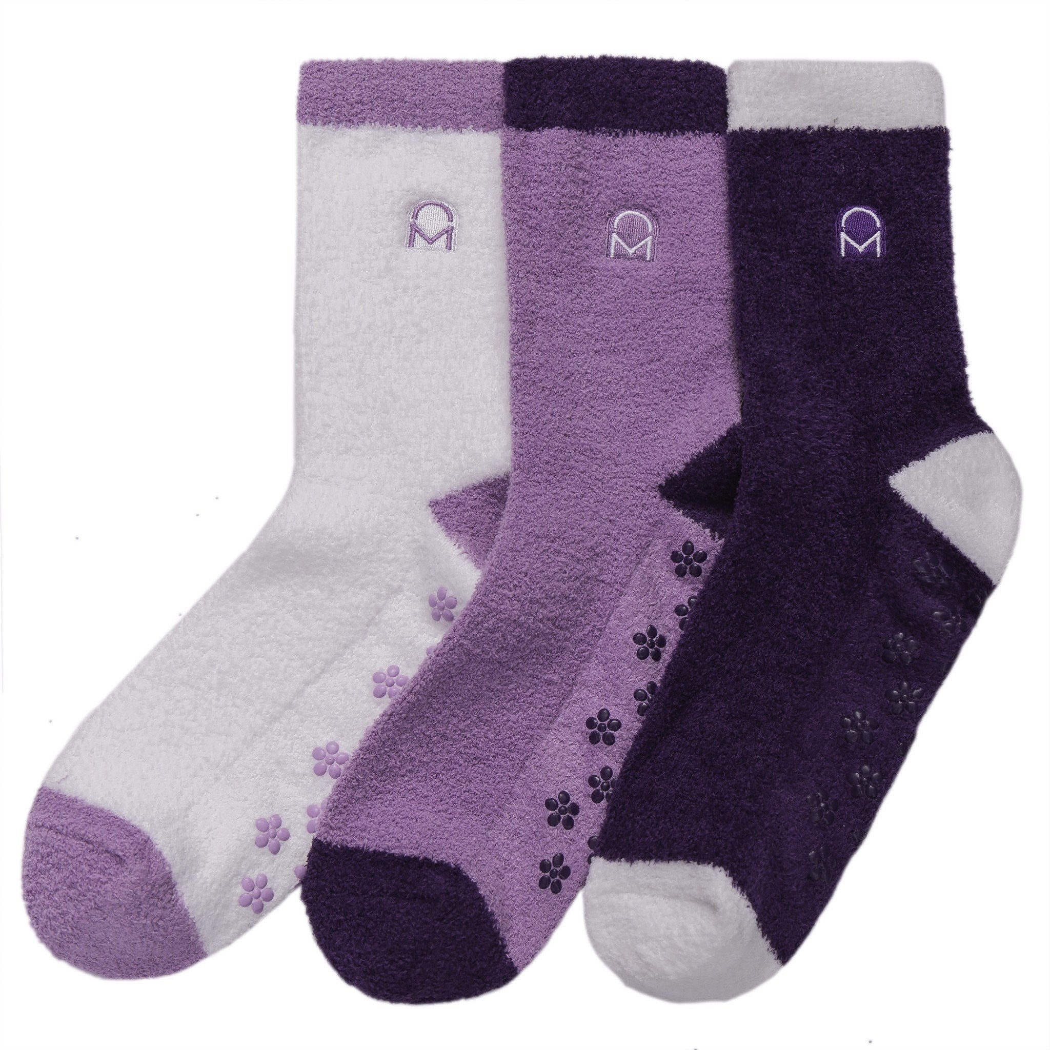 Women's Soft Anti-Skid Micro-Plush Winter Crew Socks - Set C10