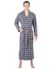 100% Cotton Flannel Robe, Full-Length Mens Bathrobe