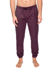 Men's 100% Cotton Flannel Jogger Lounge Pant - Paisley Fig/Black