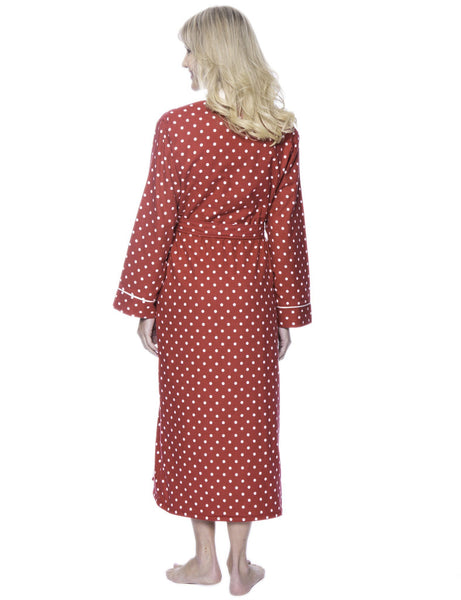 Women's Premium Flannel Fleece Lined Robe - Dots Diva Red – FlannelPeople