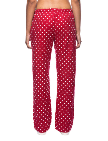 Women s Polka Dot Print Pajamas 100 Cotton Flannel FlannelPeople