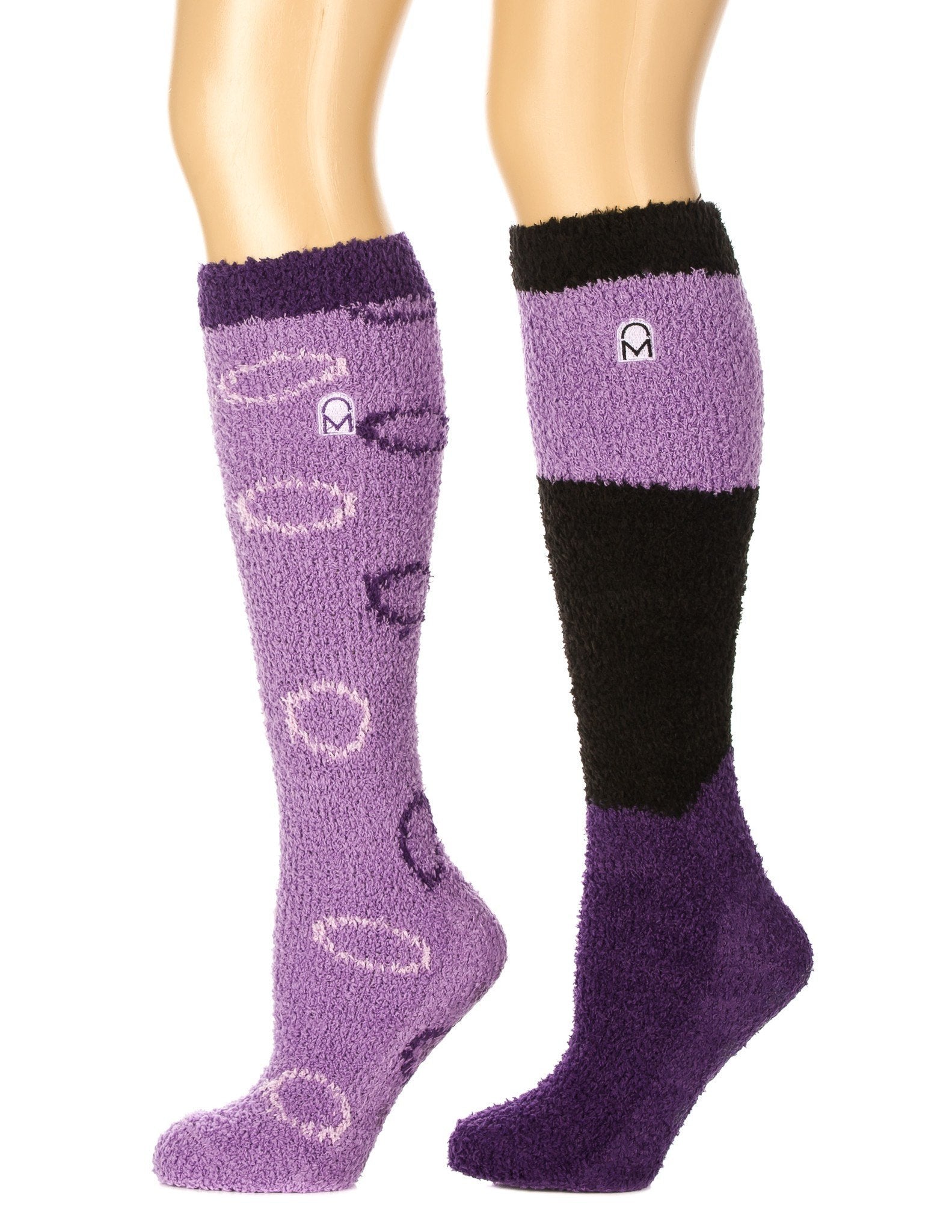 Women's (2 Pairs) Soft Anti-Skid Fuzzy Winter Knee High Socks - Set A5