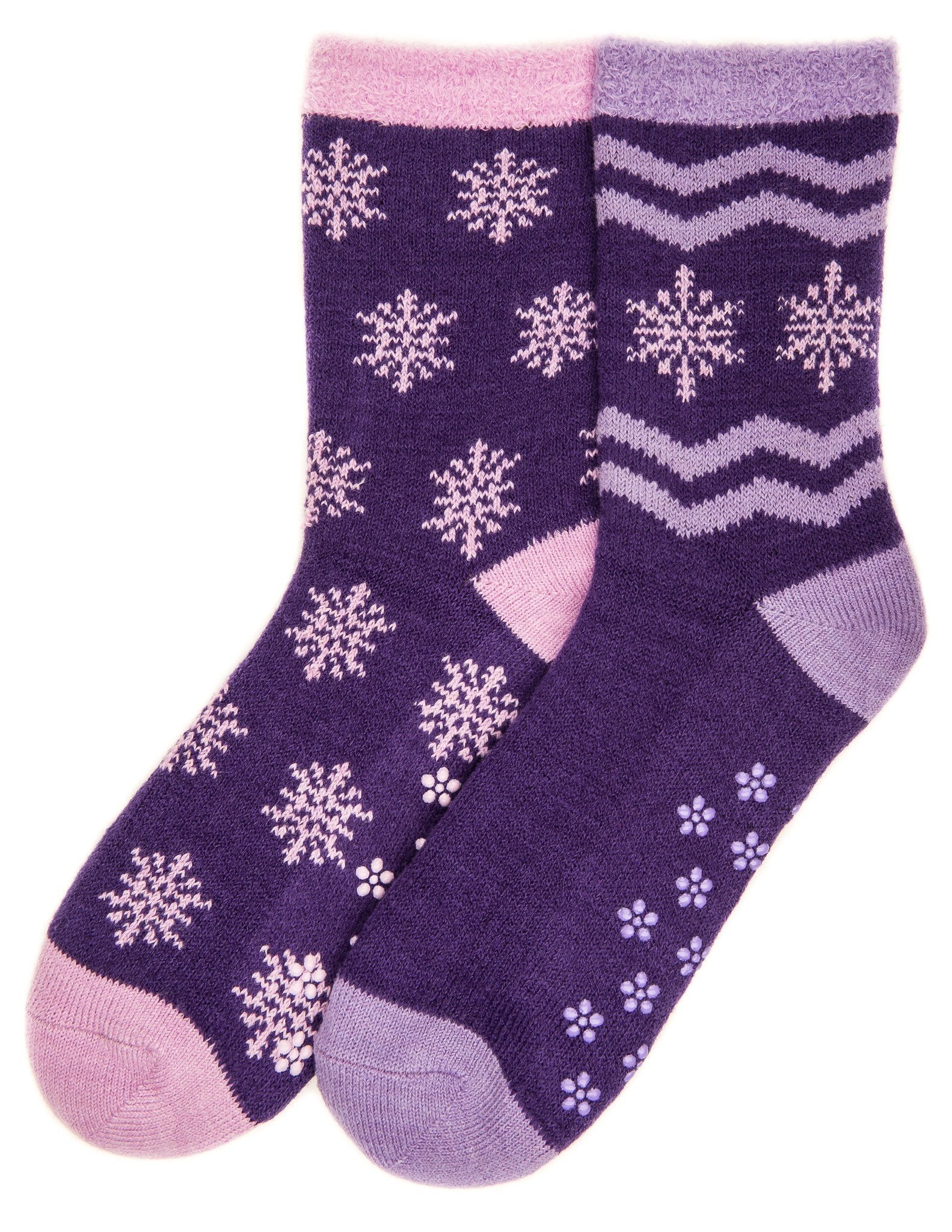 Women's Soft Premium Double Layer Winter Crew Socks - 2 Pairs - Set A5