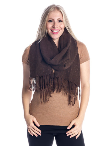 'Toasty' Warm Soft Premium Winter Scarf - Dot Pattern - Chocolate