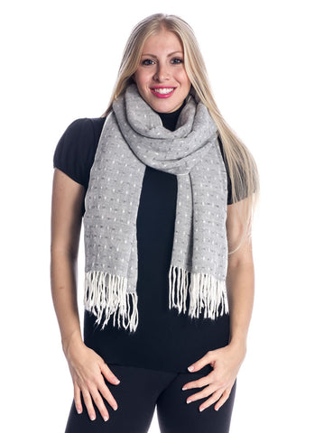 'Toasty' Warm Soft Premium Winter Scarf - Dot Pattern - Silver