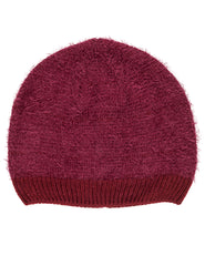 Women's Luxe Feather Winter Scarf and Hat Set - Wine