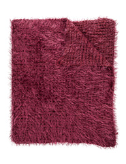 Women's Luxe Feather Winter Scarf and Hat Set - Wine