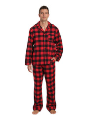 Men's Flannel Pajama Set - Buffalo Plaid Red-Black