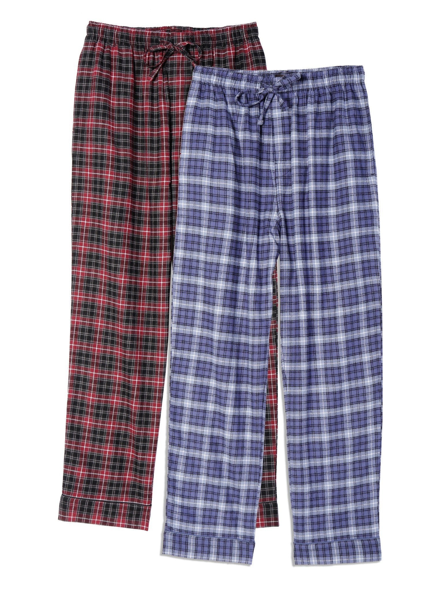 Mens 100% Cotton Flannel Lounge Pants (Relaxed Fit) 2-Pack