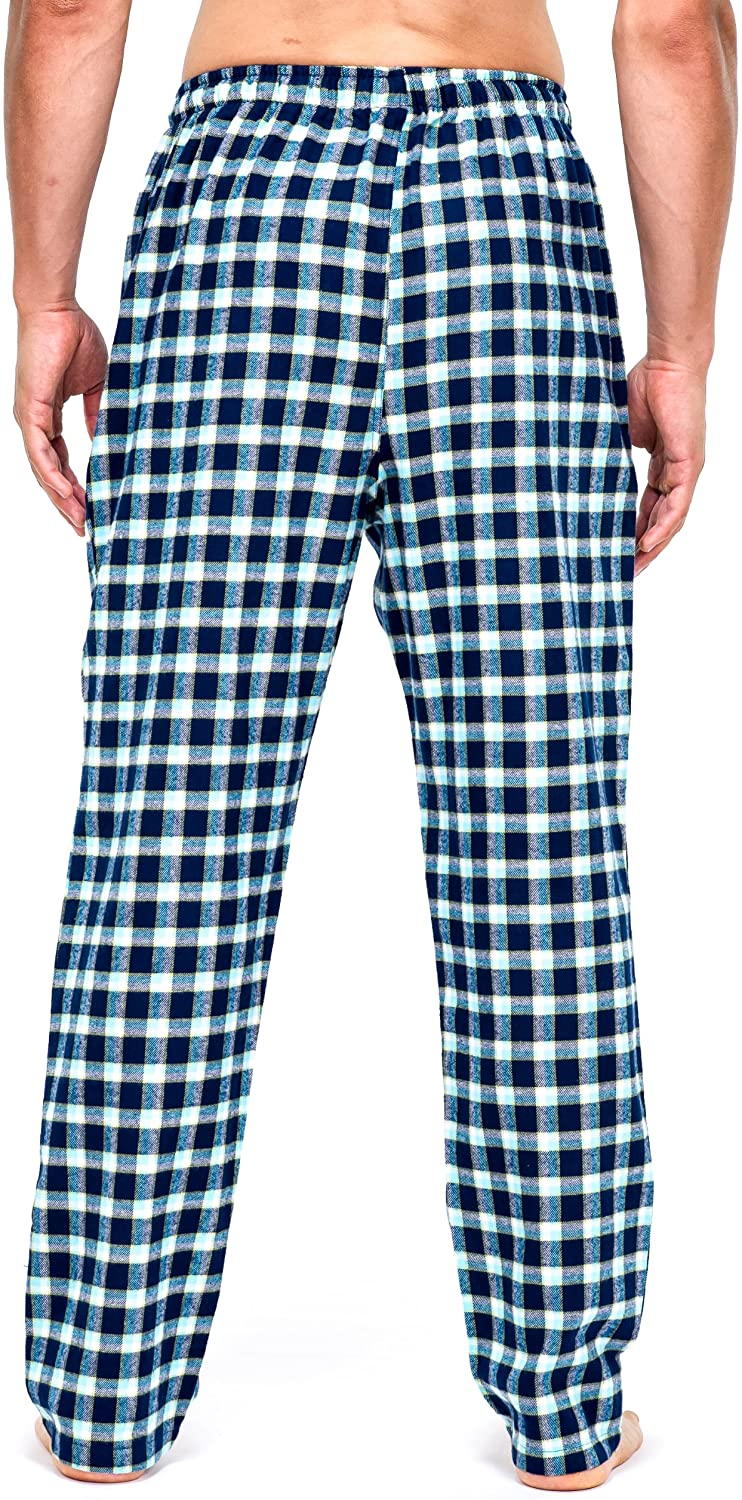Mens Flannel Pants - 2pk [Black/Blue/White - Black/Purple/White Plaid Set]