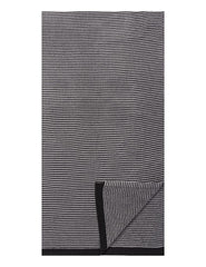 Box-Packaged Men's Uptown Premium Knit Striped Scarf - Black/Grey
