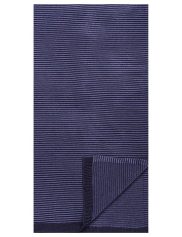 Box-Packaged Men's Uptown Premium Knit Striped Scarf - Navy/Blue
