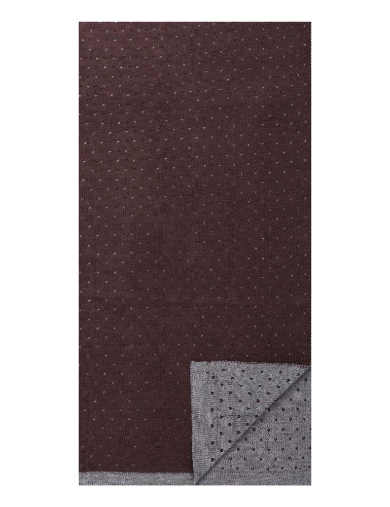 Box-Packaged Men's Uptown Premium Knit Dot Pattern Scarf - Fig/Heather Grey