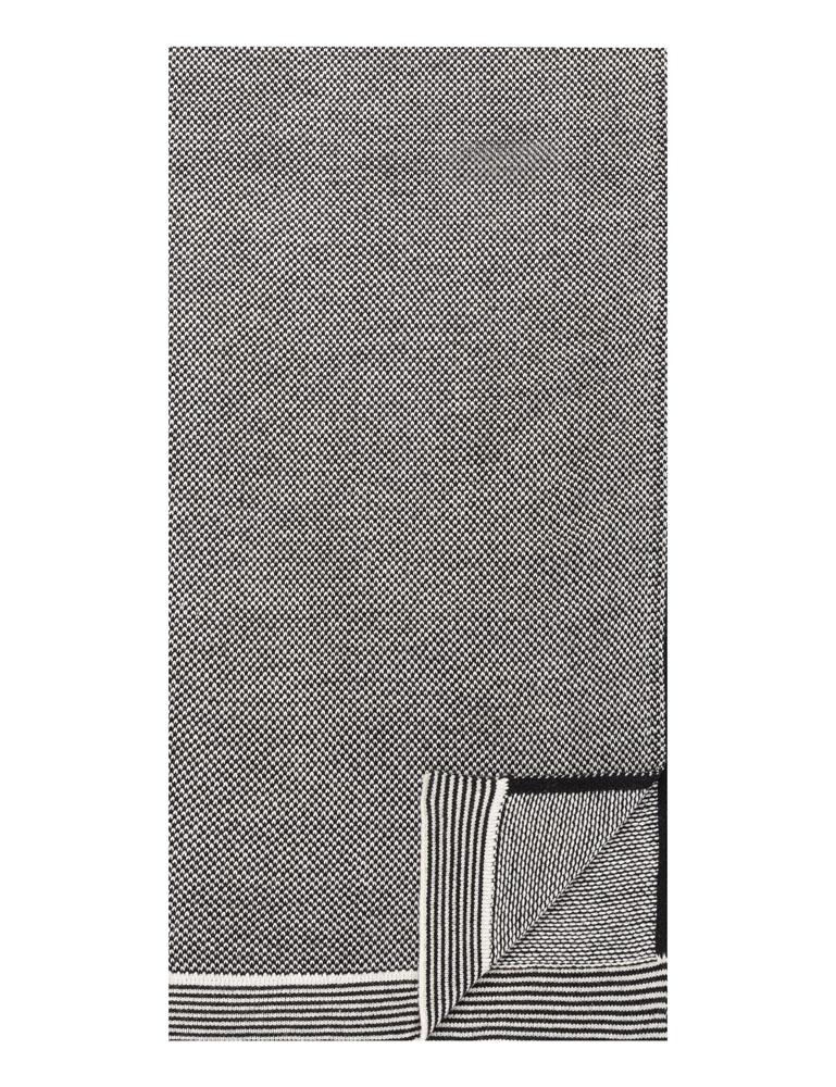 Box-Packaged Men's Uptown Premium Knit Marled Scarf - Black/Ivory