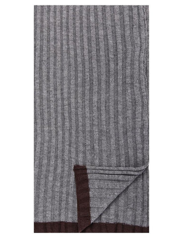 Box-Packaged Men's Uptown Premium Knit Texture Ribbed Scarf - Heather Grey