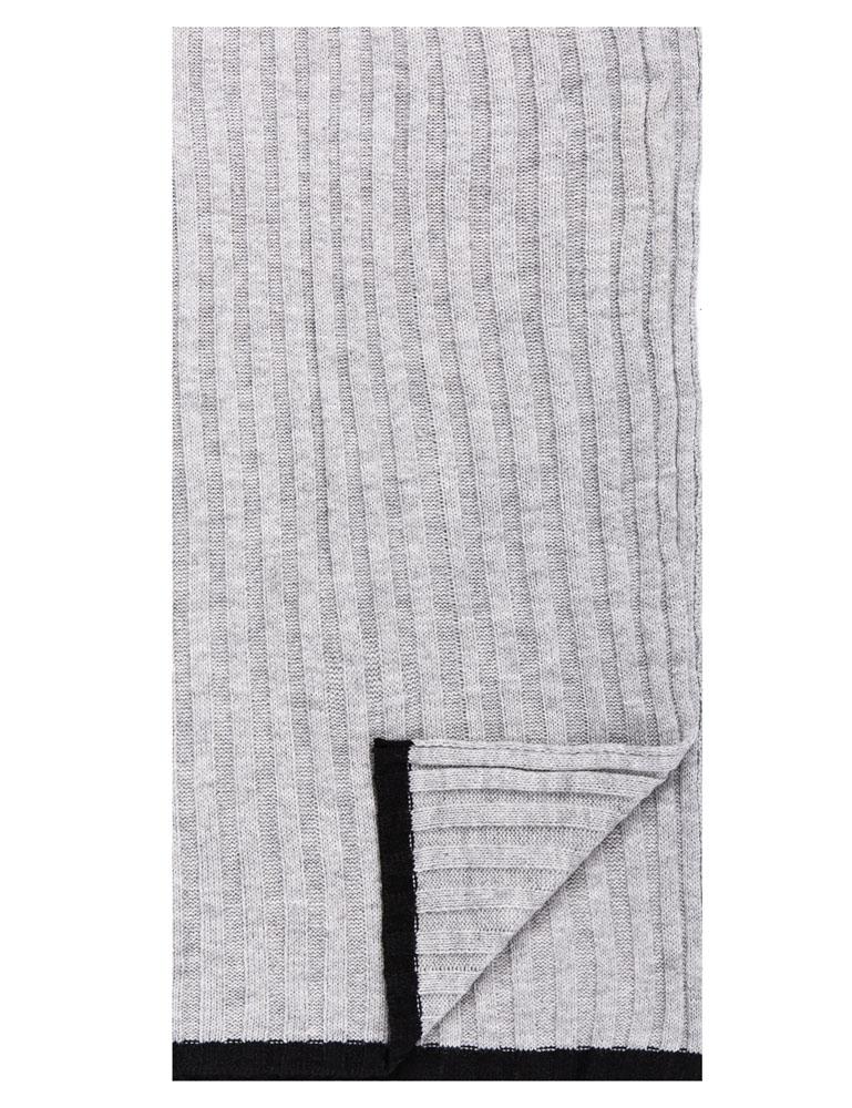 Box-Packaged Men's Uptown Premium Knit Texture Ribbed Scarf - Light Grey