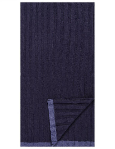 Box-Packaged Men's Uptown Premium Knit Texture Ribbed Scarf - Navy