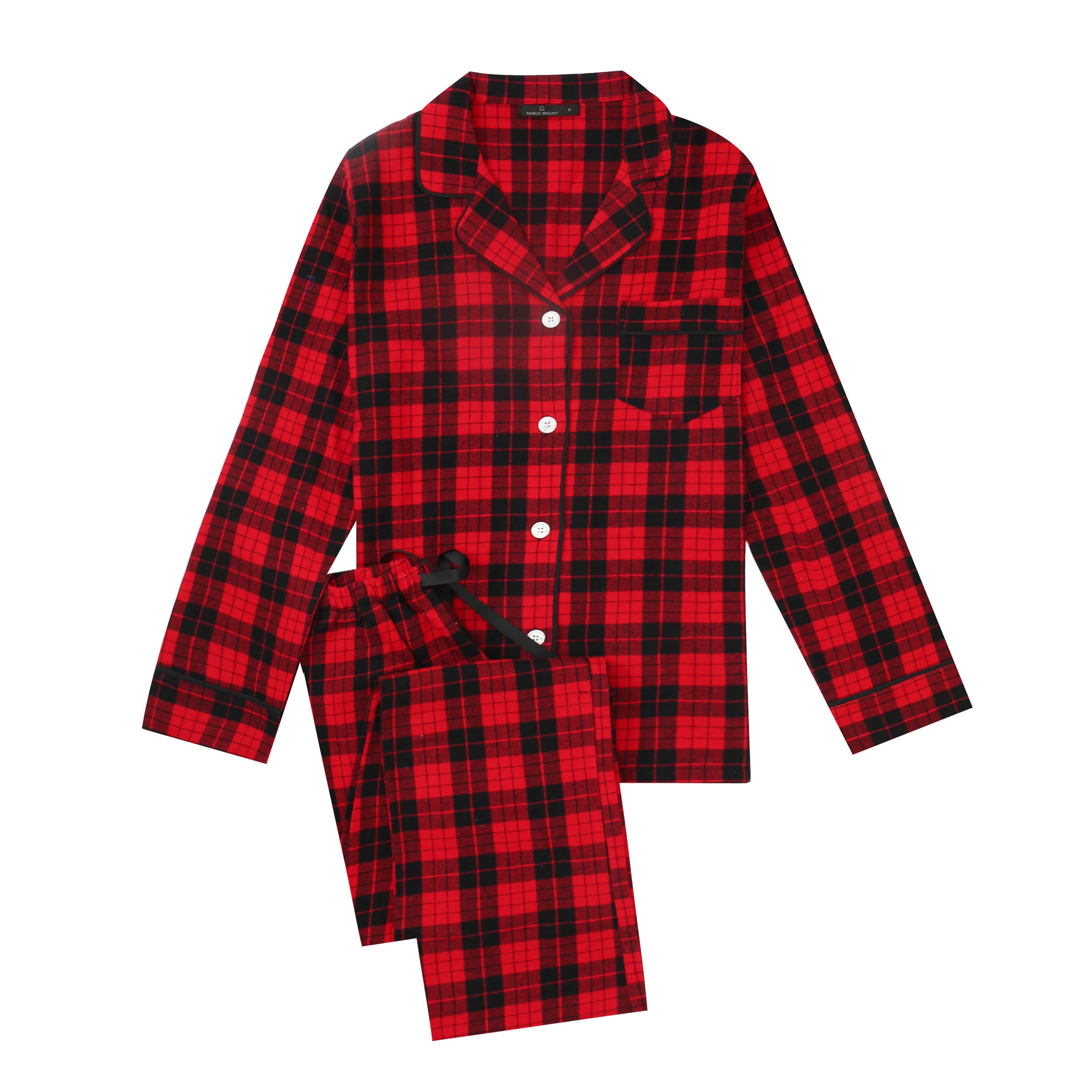 2Pc Lightweight Flannel Womens Pajama Sets - Red-Black Tartan Plaid –  FlannelPeople