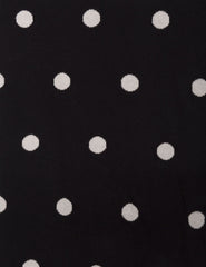 Women's 100% Cotton Reversible Double Knit Polka Dot Scarf - Black/Ivory