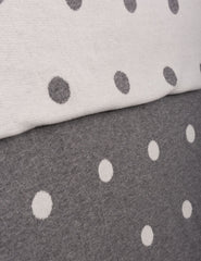 Women's 100% Cotton Reversible Double Knit Polka Dot Scarf - Heather Grey/Ivory