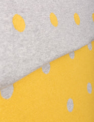 Women's 100% Cotton Reversible Double Knit Polka Dot Scarf - Mustard/Heather Grey