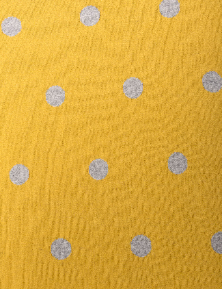 Women's 100% Cotton Reversible Double Knit Polka Dot Scarf - Mustard/Heather Grey