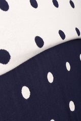 Women's 100% Cotton Reversible Double Knit Polka Dot Scarf - Navy/Ivory