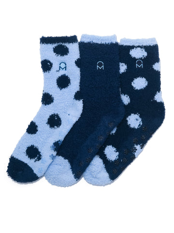 Women's (3 Pairs) Soft Anti-Skid Fuzzy Winter Crew Socks - Set D18