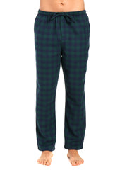 Men's 100% Cotton Flannel Lounge Pants - Gingham Navy-Green