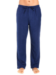 Men's 100% Cotton Flannel Lounge Pants - Herringbone Navy