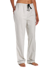 Womens 100% Cotton Flannel Lounge Pants - Light Gray